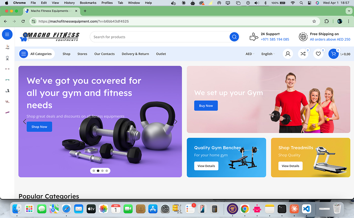 Macho Fitness Equipment Website