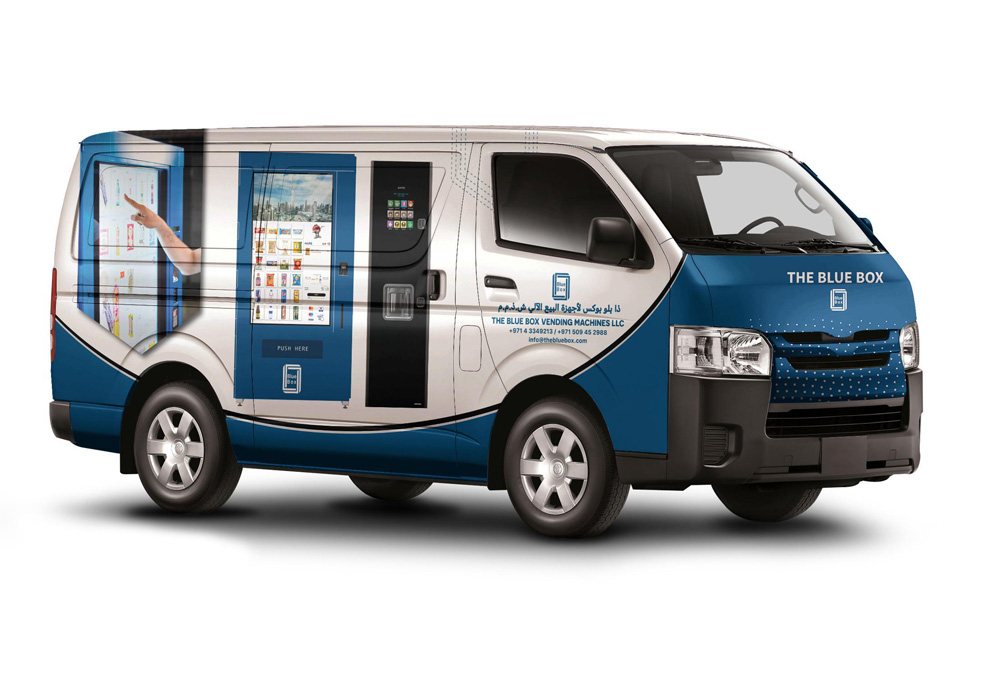 Blue Box Vehicle Branding Pre-Production Mockup